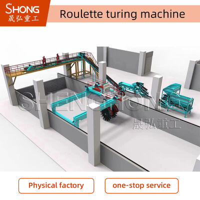 Tourneuse de compost à roue - Système à double axe, fermentation rapide, économie d'énergie