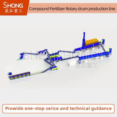 Usine de granulation à tambour rotatif sans poussière pour 100 000 tonnes de particules sphériques de 1 mm à 3 mm avec une teneur en NPK de 20% à 48% par an