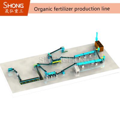 Ligne de production d'engrais organiques et composés de 4 à 5 t/h avec processus de moulage en une étape pour le recyclage des déchets organiques