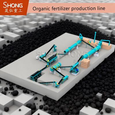 Ligne de production d'engrais organique à base d'acide humique avec granulation à tambour à dents d'agitation pour 1 à 20 000 tonnes par an en dessous de 10 % d'humidité