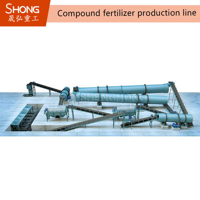 Ligne de production d'engrais composés pour usine d'engrais NPK avec une production annuelle de 100 000 tonnes et des granulés de forme sphérique de 1 à 10 mm