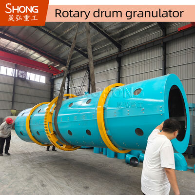 Granulateur d'engrais composé à tambour avec une capacité élevée de 10 t/h, construction en acier au carbone/acier inoxydable et puissance de 15 kW