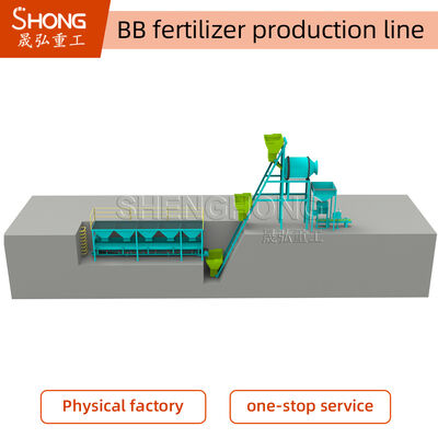Ligne de production d'engrais BB personnalisée de 1 à 10 t/h avec une taille de granulés de 3 à 5 mm et une tension de 380 V pour le mélange d'engrais