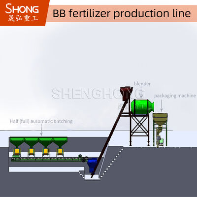 Ligne de production d'engrais BB de 15+4,5 kW avec une capacité de 1-12 t/h et un granulateur à haut rendement de travail