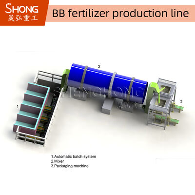 Ligne de production d'engrais BB personnalisée avec une capacité de 1 à 10 t/h et une puissance de 15 + 4,5 kW pour un mélange efficace d'engrais