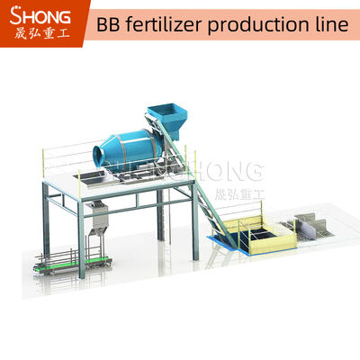 Ligne de production d'engrais BB de 1 à 20 tonnes par heure avec une puissance de 15 à 30 kW et une tension personnalisée de 380 V pour le mélange d'engrais granulaires