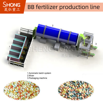 Ligne de production d'engrais BB d'une capacité de 1 à 5 t/h Construction en acier au carbone ou en acier inoxydable pour une longue durée de vie