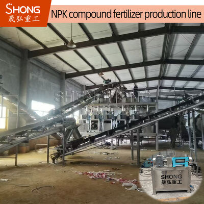 Ligne de production d'engrais NPK pour des granulés de 10 mm de forme irrégulière à 5-6 tonnes par heure