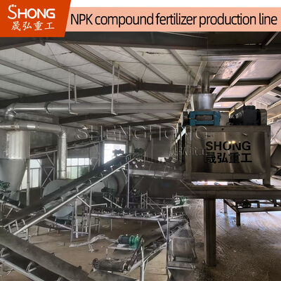 Ligne de production d'engrais NPK de 5 t/h avec un taux de granulation de 90% et une tension de 380 V