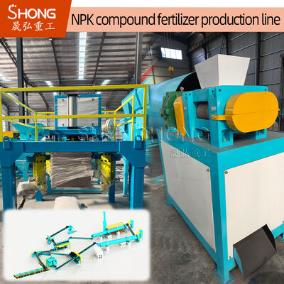 Ligne de production d'engrais NPK de 10 t/h avec granules de forme irrégulière et rouleaux en acier inoxydable