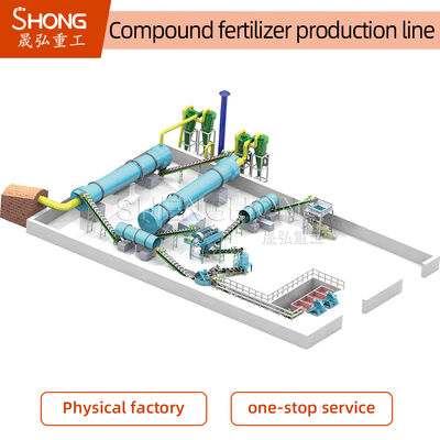 Ligne de production d'engrais composés personnalisée avec une teneur élevée en nutriments ≥ 90 % et plusieurs tailles de granulés 2-6 mm