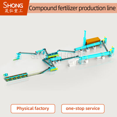 Ligne de production d'engrais NPK personnalisable 380V/50Hz avec taille de granule de 3 à 8 mm et granulateur à tambour rotatif