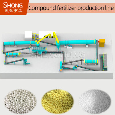 Ligne de production d'engrais composés 380 V/50 Hz avec une résistance élevée des granulés et un diamètre de granulés personnalisable