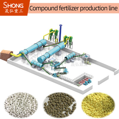Granulateur à tambour rotatif 380 V pour ligne de production d'engrais NPK haute résistance avec une taille de granule de 3 à 8 mm