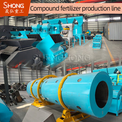 Ligne de production d'engrais composés à tambour rotatif avec une production annuelle de 100 000 tonnes pour granulés sphériques de 1 à 3 mm et une teneur en nutriments réglable de 20 % à 48 %