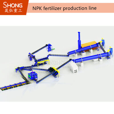 Ligne de production d'engrais NPK par procédé sec avec granulés de 2 à 4 mm et teneur en nutriments ≥ 90 %