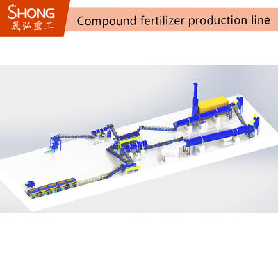 Ligne de production automatique d'engrais composés avec une capacité de 10 T/H et contrôle PLC pour la granulation continue